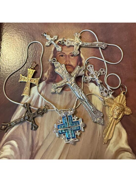 Vintage Other - Vintage Mixed Cross Lot- Folding Jerusalem, Providence, Roma, Orthodox- 8 Pcs